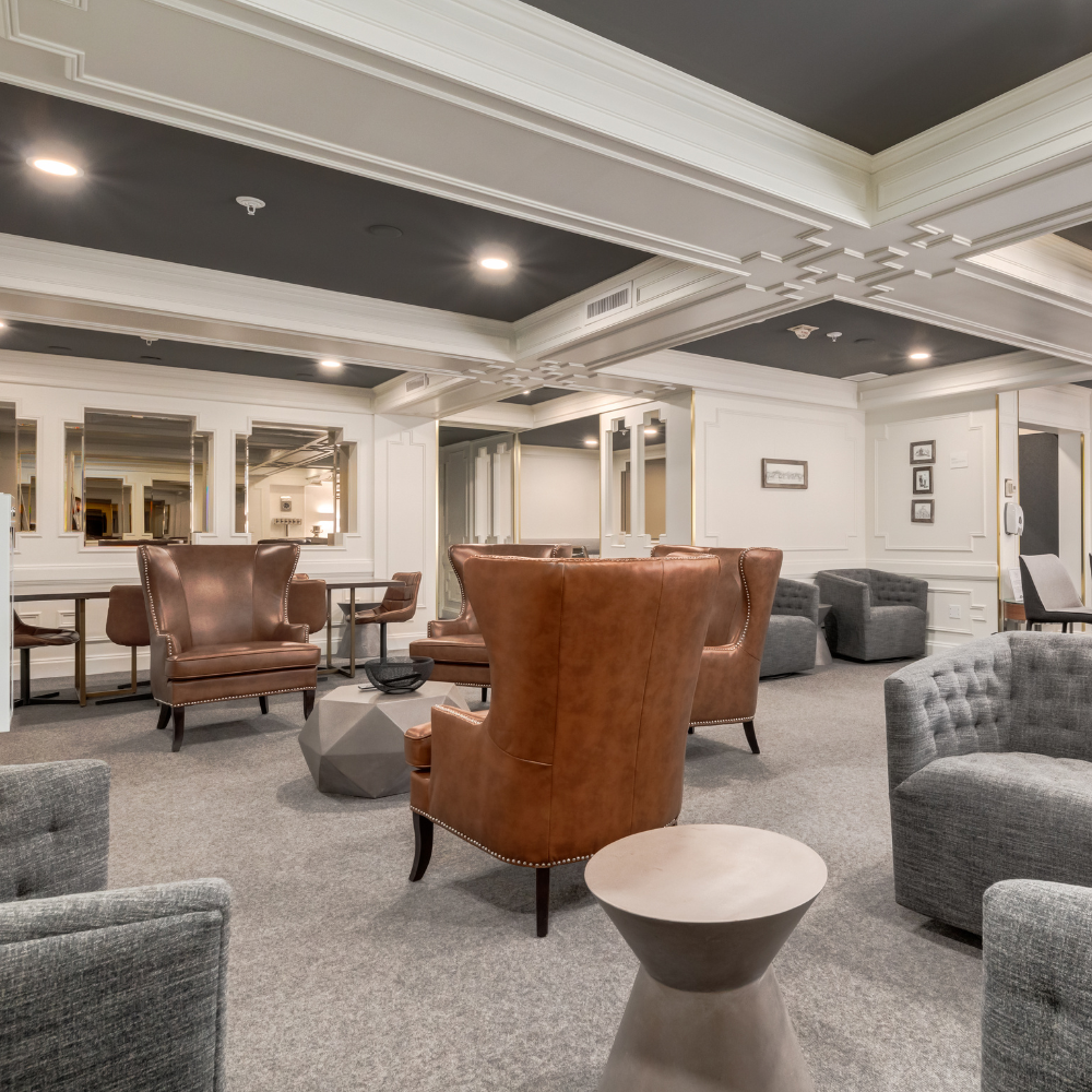 Resident lounge at The International in Calgary.